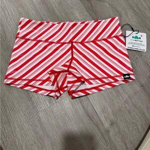 Wodbottom Women's Red Striped Athletic Shorts